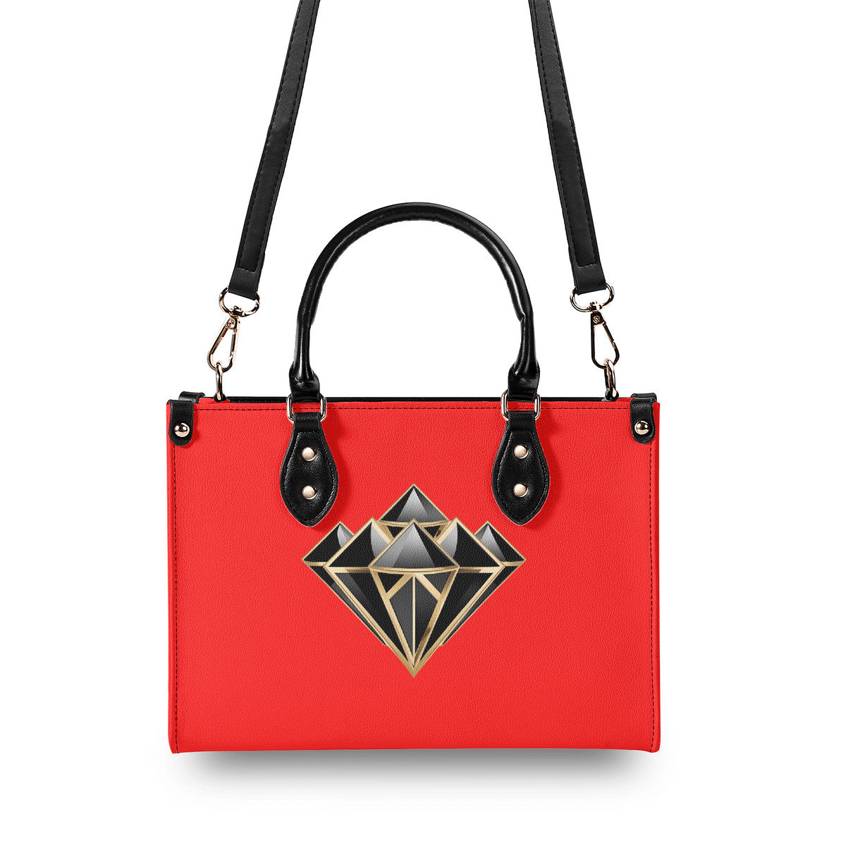 DonRucci Diamond Leather Handbag Red