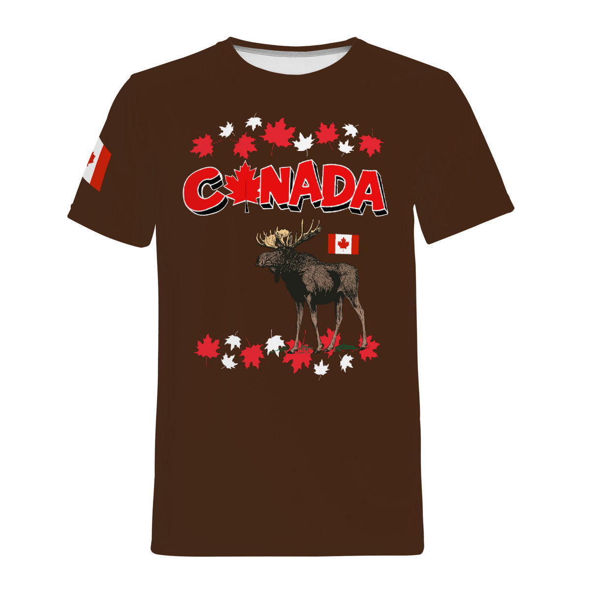 Loving Canada Travel T-Shirt -Brown