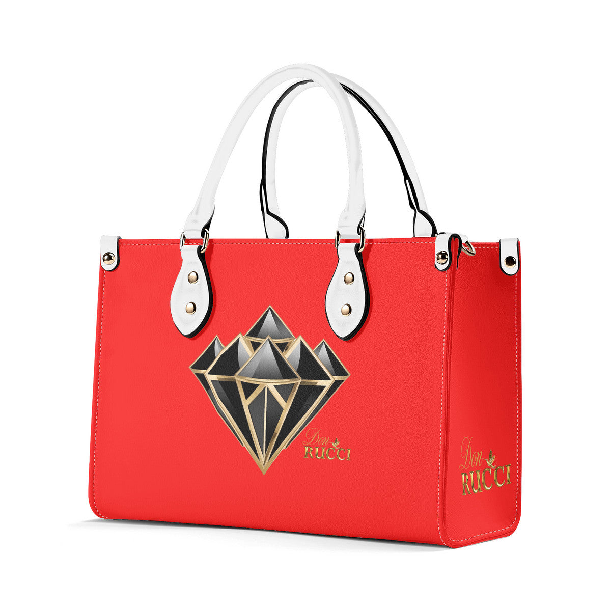 DonRucci Diamond Leather Handbag Red