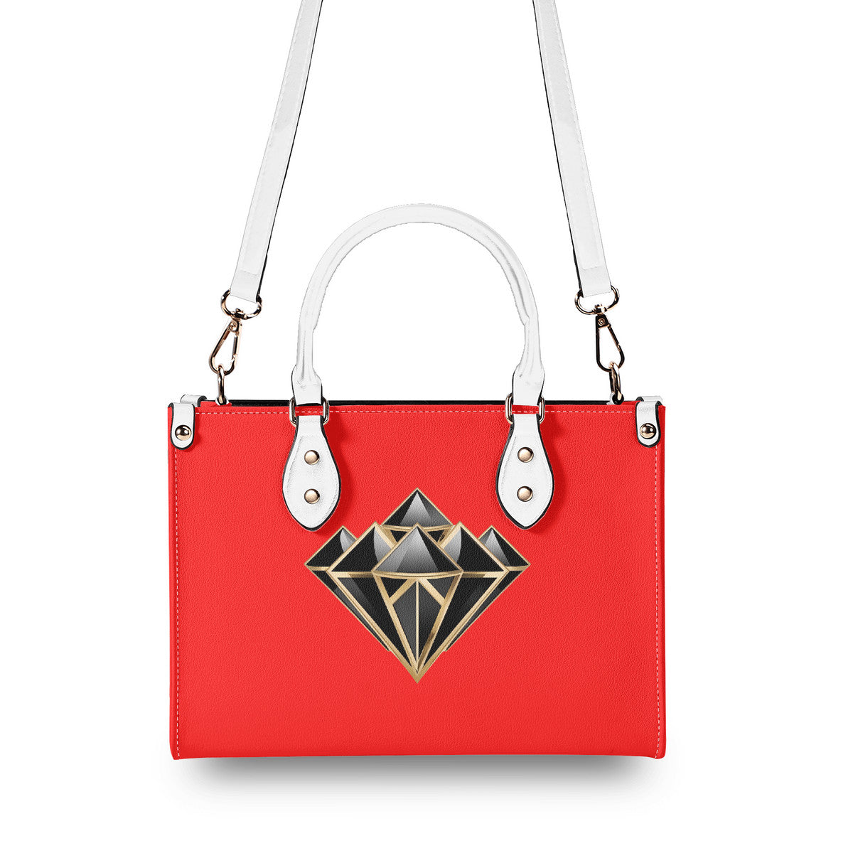 DonRucci Diamond Leather Handbag Red