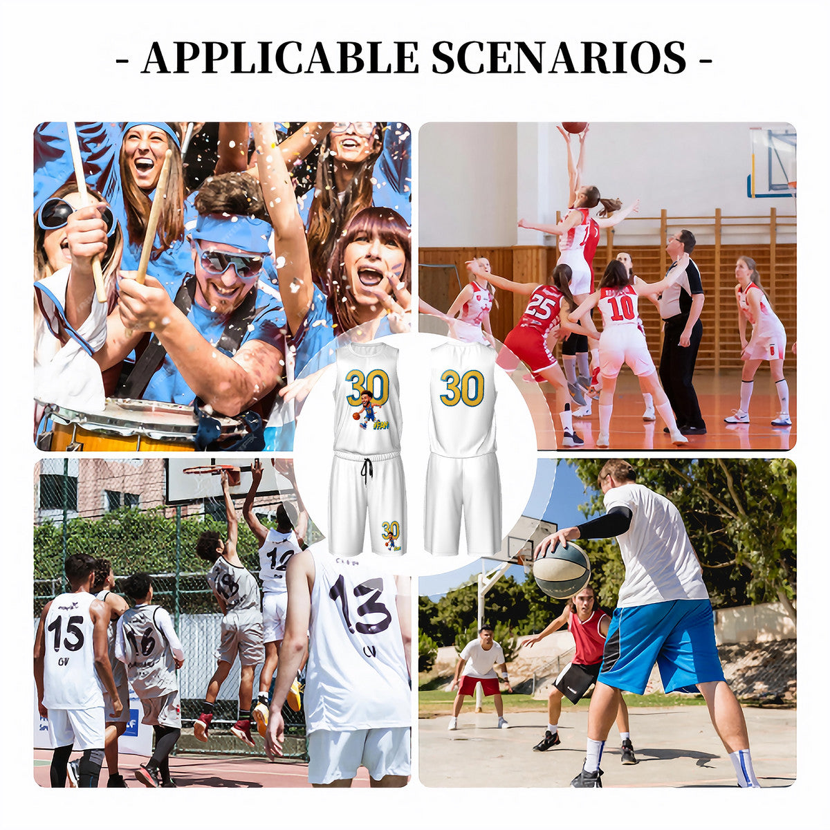 Men’s Basketball "I'm A Fan" Jersey Set- White