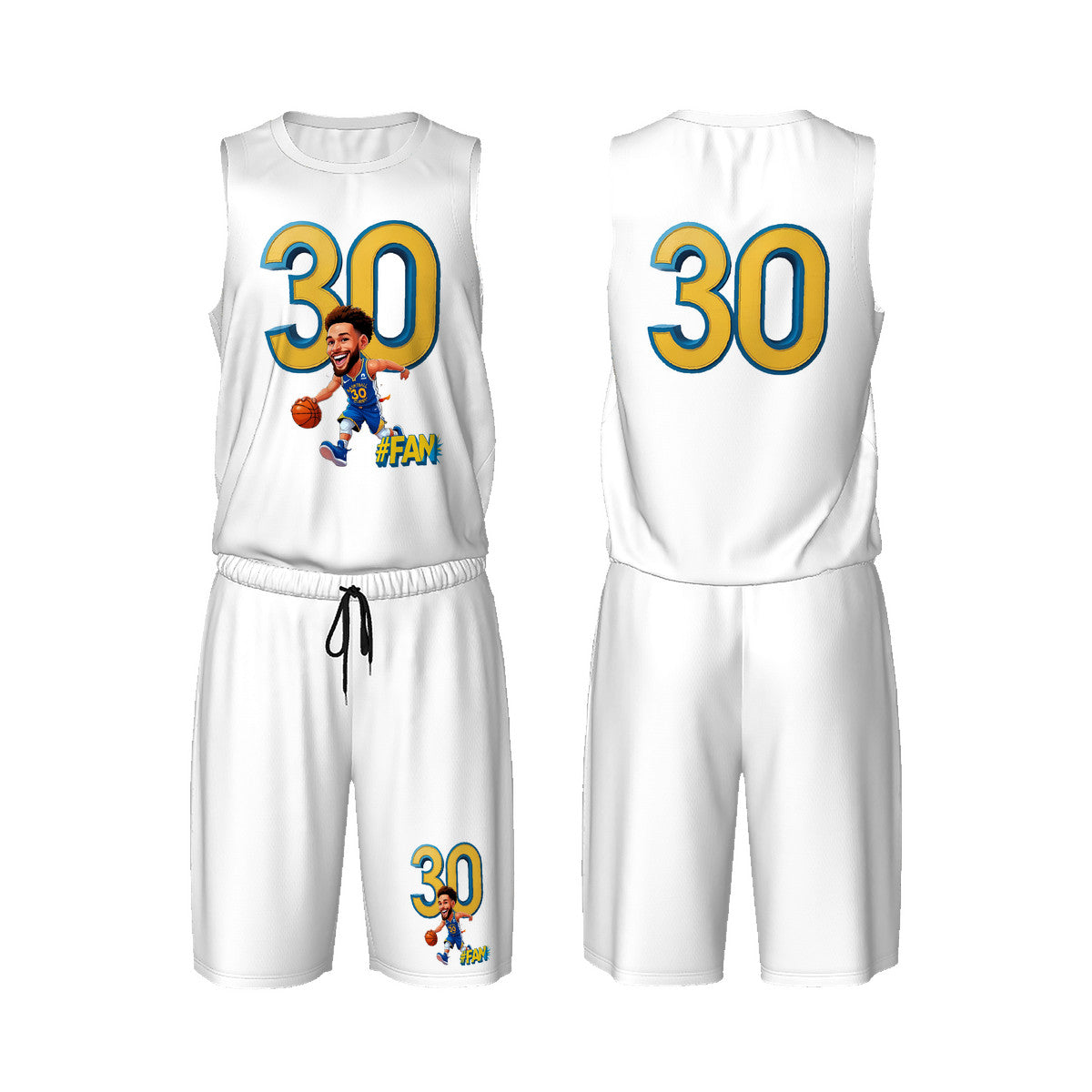 Men’s Basketball "I'm A Fan" Jersey Set- White