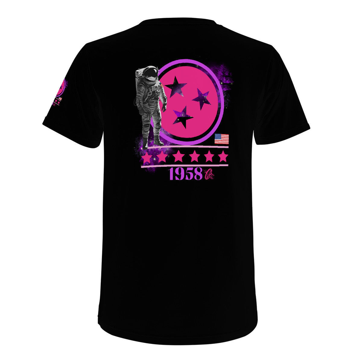 Women's (Black) National Aeronautics Tee -W/Sleeve design