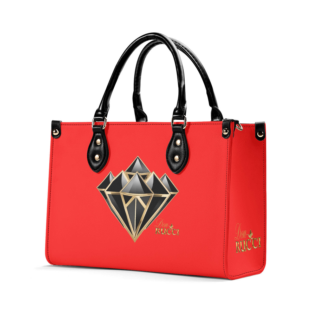 DonRucci Diamond Leather Handbag Red