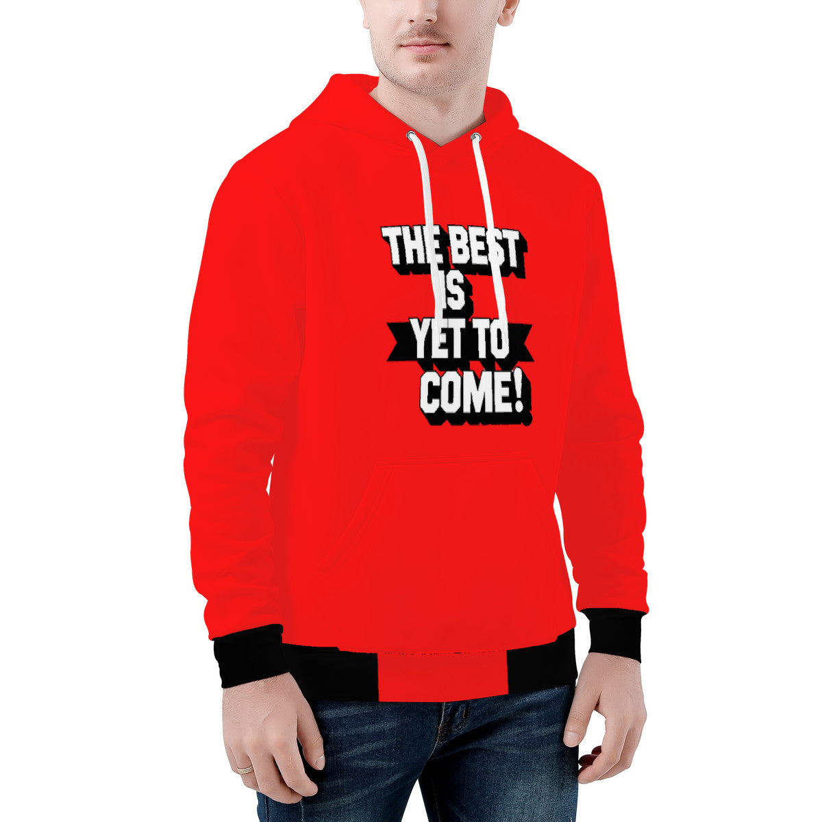 The Best Is Yet To Come- Mens Hoodie- Red
