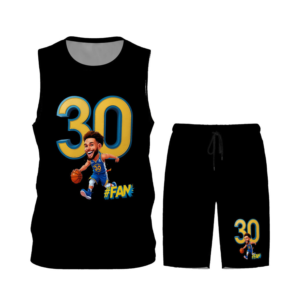 Men’s Basketball "I'm A Fan" Jersey Set- Black