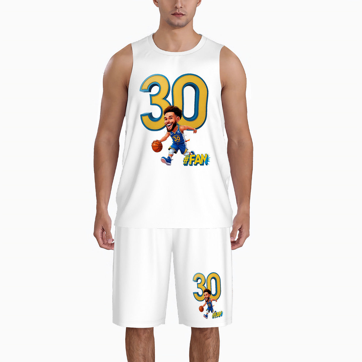 Men’s Basketball "I'm A Fan" Jersey Set- White