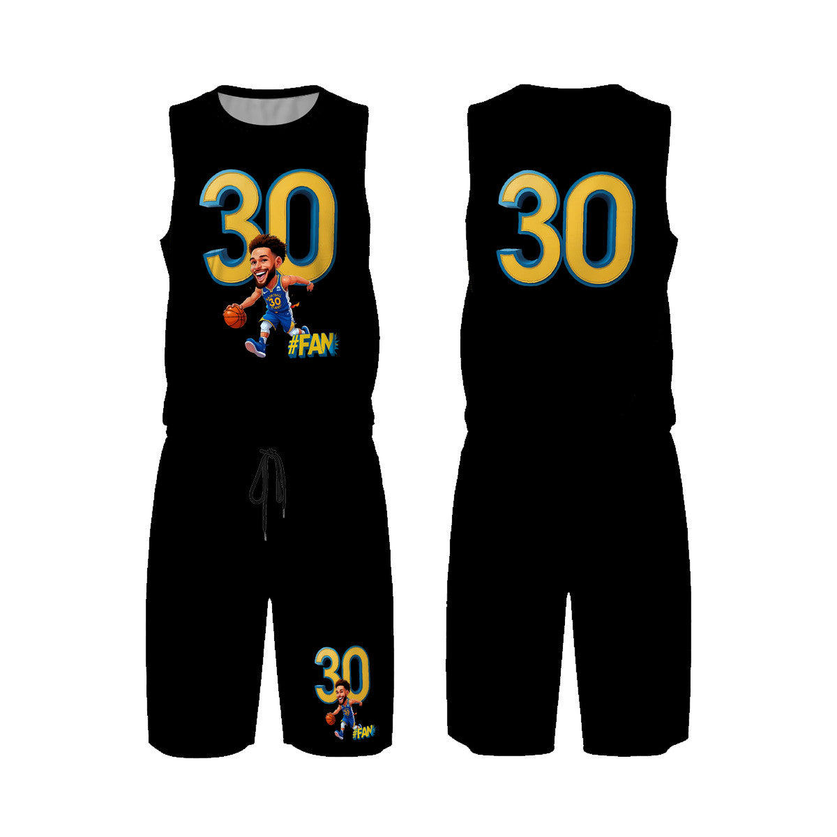 Men’s Basketball "I'm A Fan" Jersey Set- Black