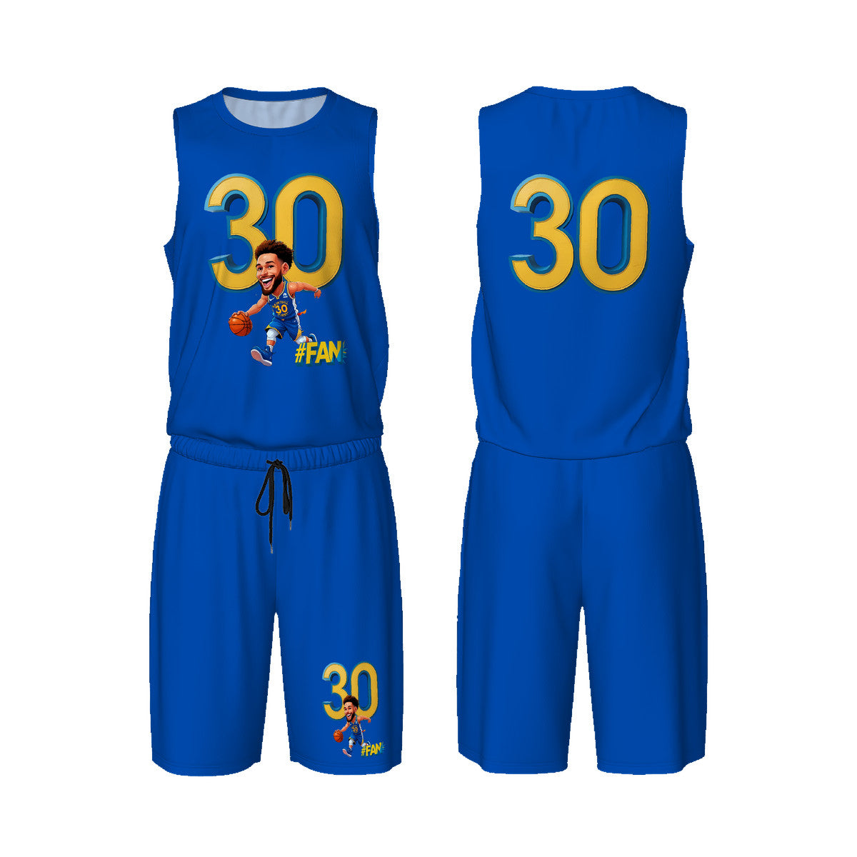 Men’s Basketball "I'm A Fan" Jersey Set -Blue