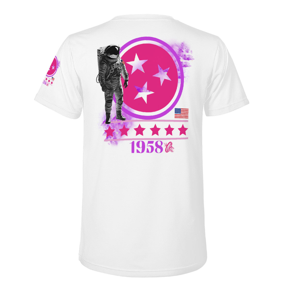 Women's (White) National Aeronautics Tee -W/Sleeve design