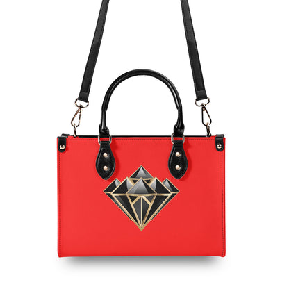 DonRucci Diamond Leather Handbag Red