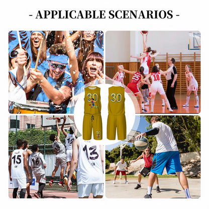 Men’s Basketball "I'm A Fan" Jersey Set -Yellow