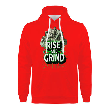 Rise & Grind Money  Print Hoodie -Red