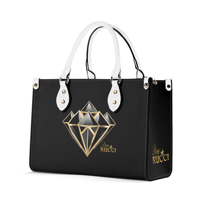 DonRucci Diamond Leather Handbag Black
