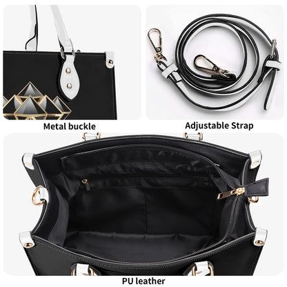 DonRucci Diamond Leather Handbag Black