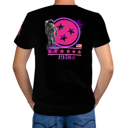 Women's (Black)  National Aeronautics Tee -W/Sleeve design