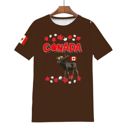 Loving Canada Travel T-Shirt -Brown