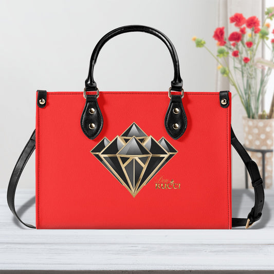 DonRucci Diamond Leather Handbag Red