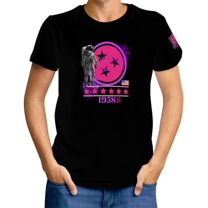Women's (Black)  National Aeronautics Tee -W/Sleeve design
