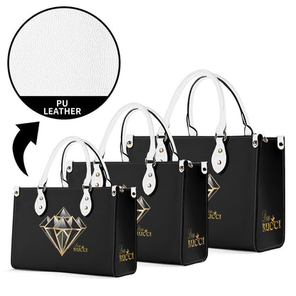 DonRucci Diamond Leather Handbag Black