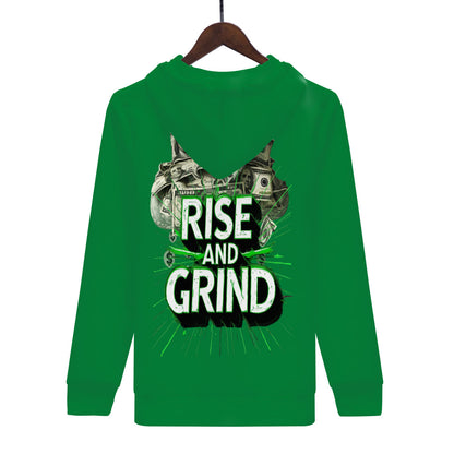 Rise & Grind Money Print Hoodie -Green