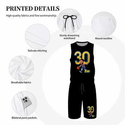 Men’s Basketball "I'm A Fan" Jersey Set- Black