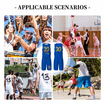Men’s Basketball "I'm A Fan" Jersey Set -Blue